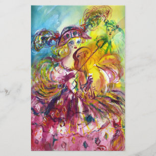 ARLECCHINA VIOLINIST / Venetian Carnival Natt Brevpapper