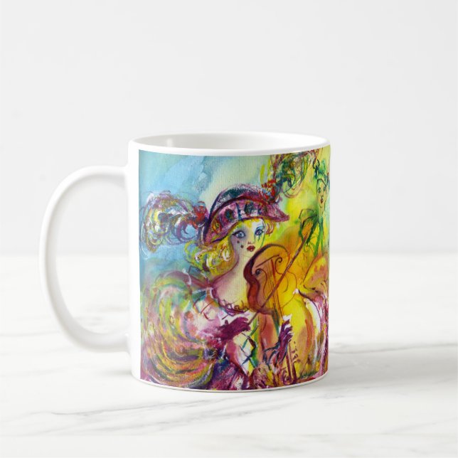 ARLECCHINA VIOLINIST / Venetian Carnival Natt Kaffemugg (Vänster)
