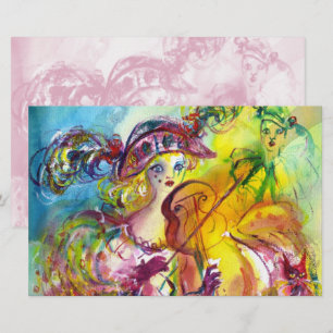 ARLECCHINA VIOLINIST / Venetian Carnival Natt St Brevpapper