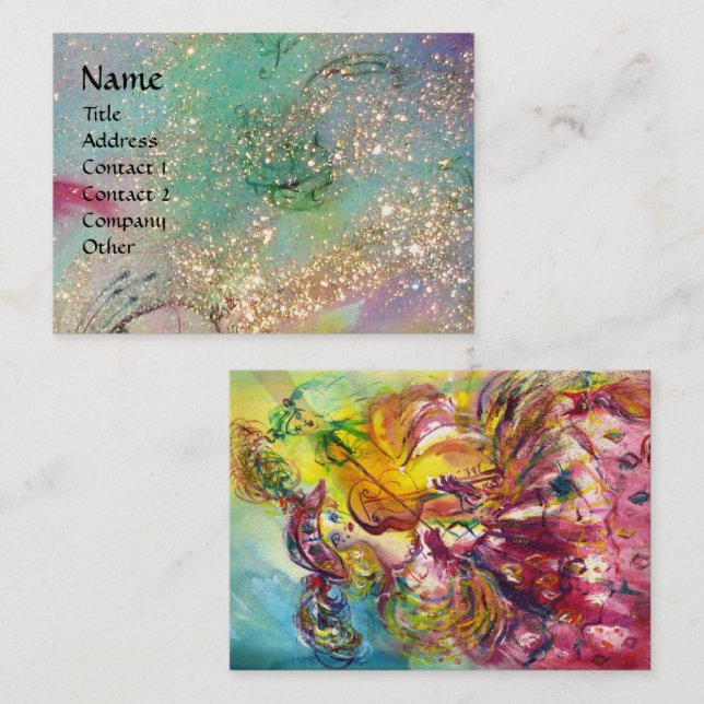 ARLECCHINA VIOLINIST,Violin ,Music,Theater Artist Visitkort (Fram/baksida)