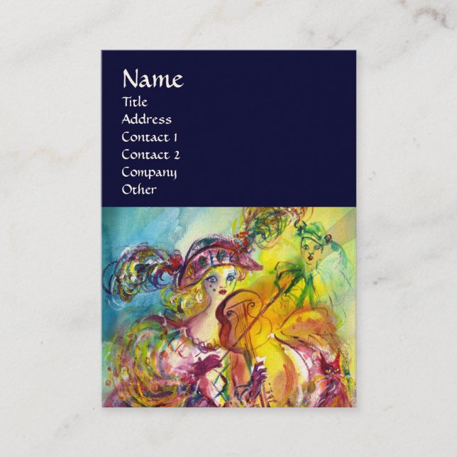 ARLECCHINA VIOLINIST,Violin ,Music,Theater Artist Visitkort (Framsida)