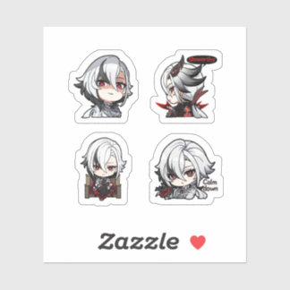 Arlecchino Genshin Impact 4-pack Stickerark Tillbe Klistermärken