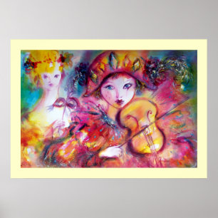Arlecchino och Colombina,kolossal storlek Poster
