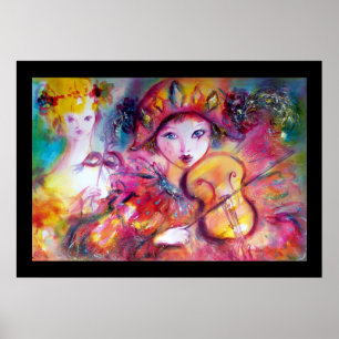 Arlecchino och Colombina,kolossal storlek Poster