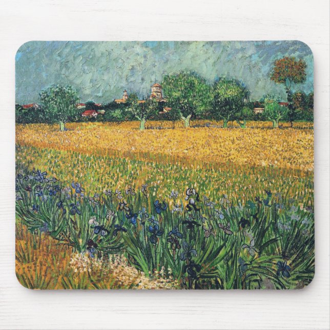 Arles med Irises Van Gogh Fine Art Musmatta (Framsidan)