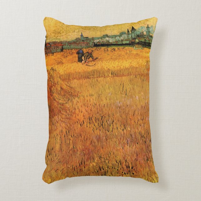 Arles: Utsikt från veteåkrar av Vincent van Gogh Prydnadskudde (Framsidan(Vertikal))