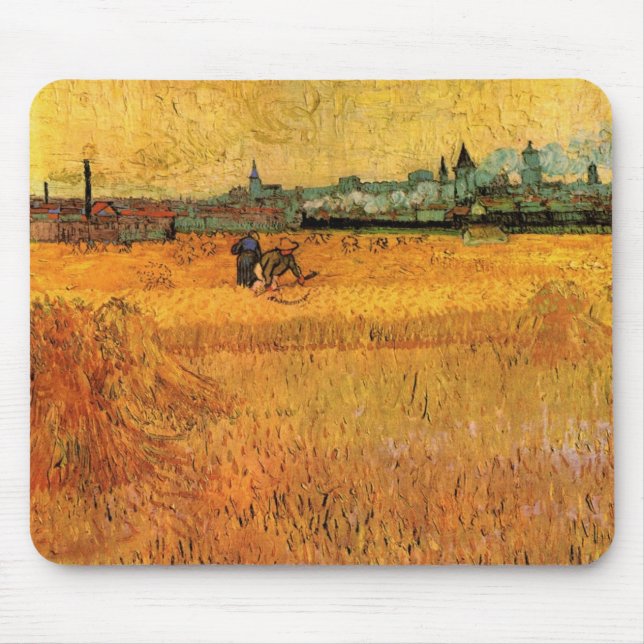 Arles: Utsikt från vetefält av Vincent van Gogh Musmatta (Framsidan)