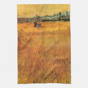 Arles: Utsikt från vetefälten av Vincent van Gogh Kökshandduk