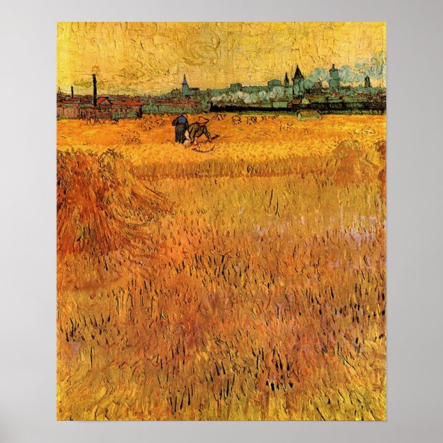 Arles View från Wheat Fält. Vincent van Gogh Poster (Framsidan)