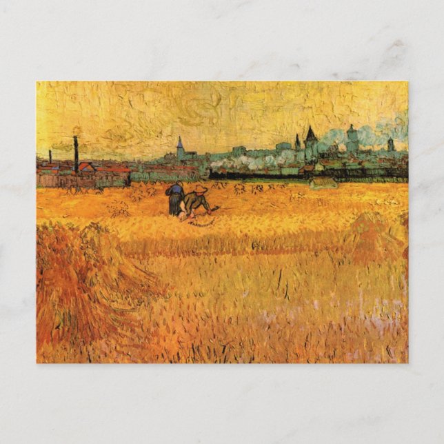 Arles: View from Wheat Fält av Vincent van Gogh Vykort (Framsida)