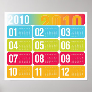 Årlig 2010-kalender poster