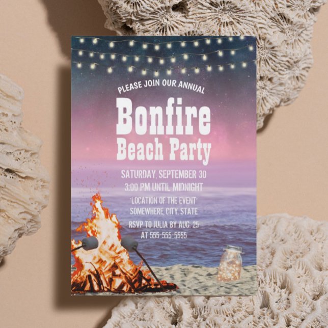 Årlig Bonfire Beach Party Inbjudningar (Skapare uppladdad)
