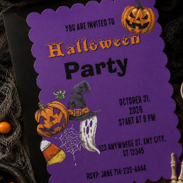 Årlig familj pumpa carving party Halloween Inbjudningar