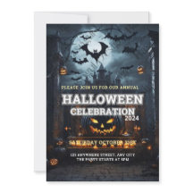 Årlig familjepumpkin Carving Party Halloween Invi