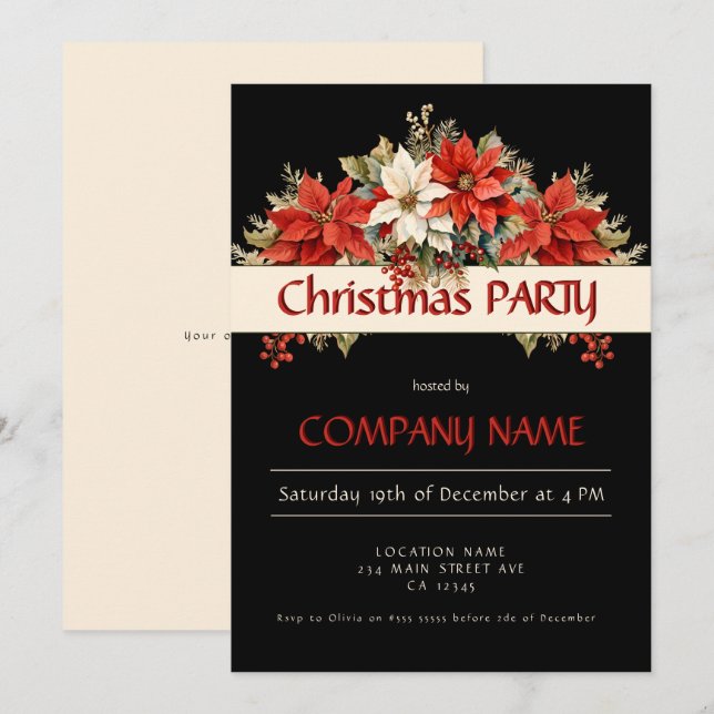 Årlig företagsjul i Party Inbjudningar (Fram/baksida)