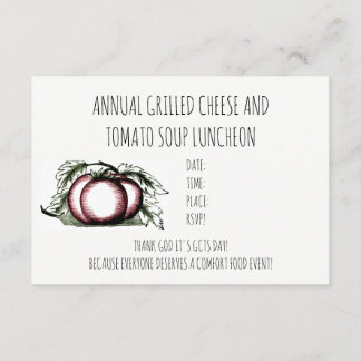 Årlig grillad ost Tomato Soppa Luncheon Inbjudan