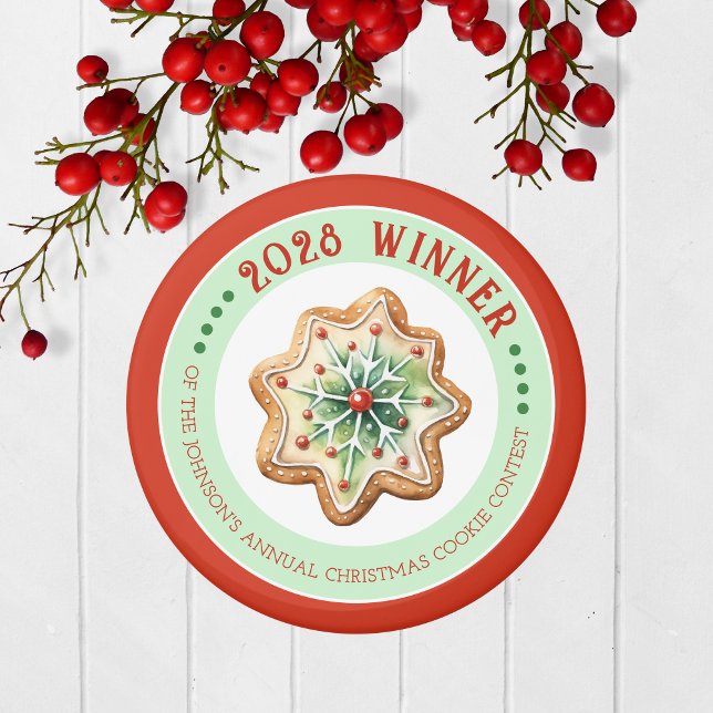 Årlig Helgdag Cookie-vinnare i Tävling Magnet (Christmas Baking Competition Prize Magnet for the Winner. Great for Cookie & Cooking Contests!)