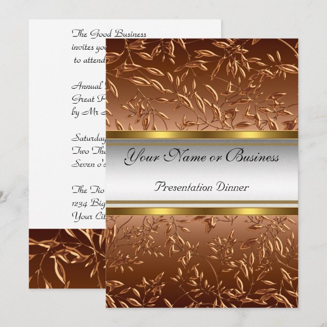 Årlig inbjudan till affärspresentationsmiddag (Fram/baksida)