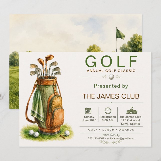 Årlig inbjudan till Golfklassikern (Fram/baksida)