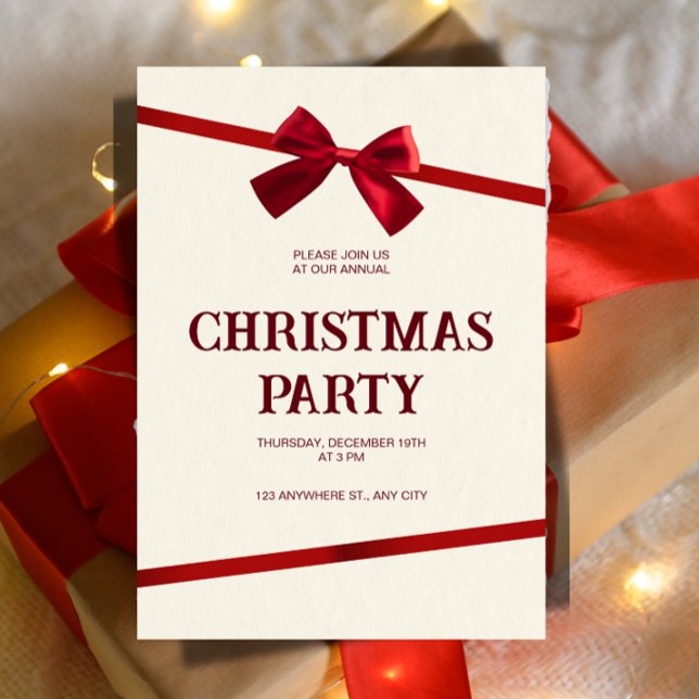 Årlig inbjudan till kontorets julfest ("Celebrate a yearly tradition. This formal invitation is perfect for your organization's annual Chri)