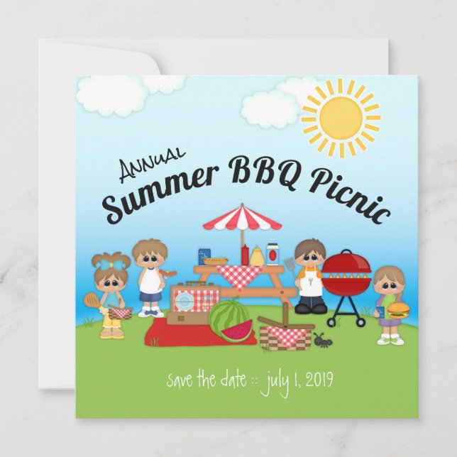 Årlig inbjudan till Picnic Party (BBQ) (Framsida)