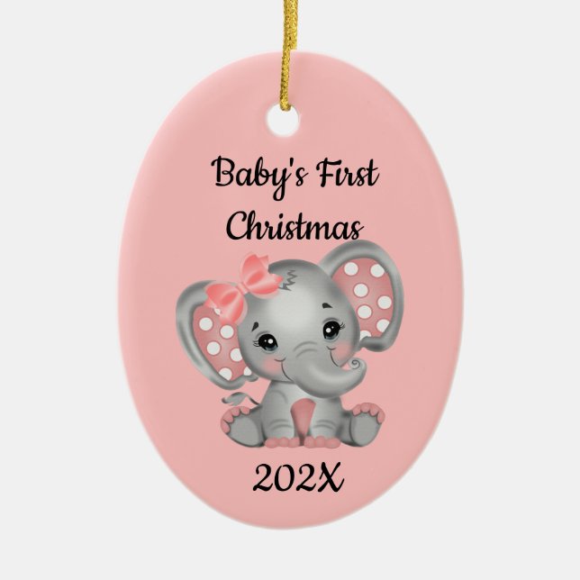 Årlig Jul för Baby's Första Jul Julgransprydnad Keramik (Framsidan)