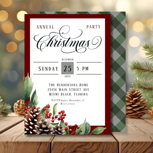 Årlig jul i Party Inbjudningar (Annual Christmas Party Invitation)