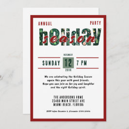 Årlig jul i Party Typografi Inbjudningar