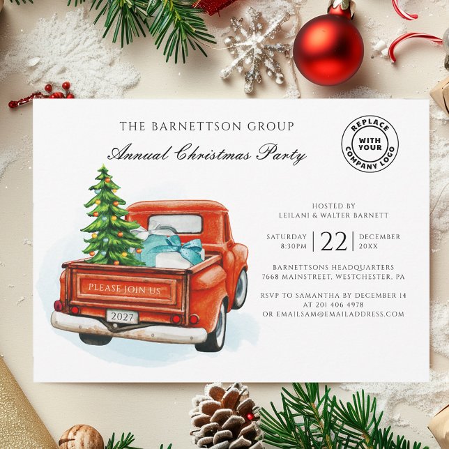 Årlig Julfest - jul Inbjudningar (Annual Business Christmas Holiday Party Invitation)
