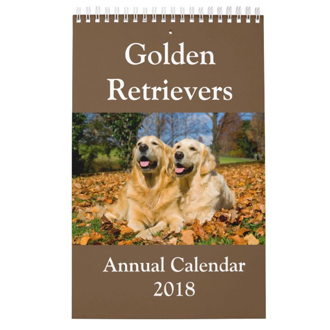 Årlig kalender 2018 för guld- Retriever (Omslag)