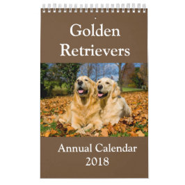 Årlig kalender 2018 för guld- Retriever