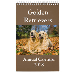 Årlig kalender 2018 för guld- Retriever
