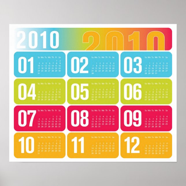 Årlig kalender för 2010 poster (Framsidan)