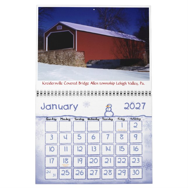 Årlig kalender över bryggväggen i norra Öster (Jan 2027)