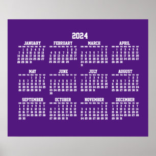 Årlig Lila Kalender 2024 Poster