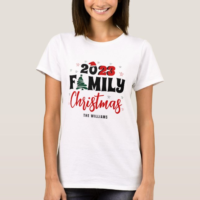 Årlig matchning av familjejulkvinnor t shirt (Framsida)