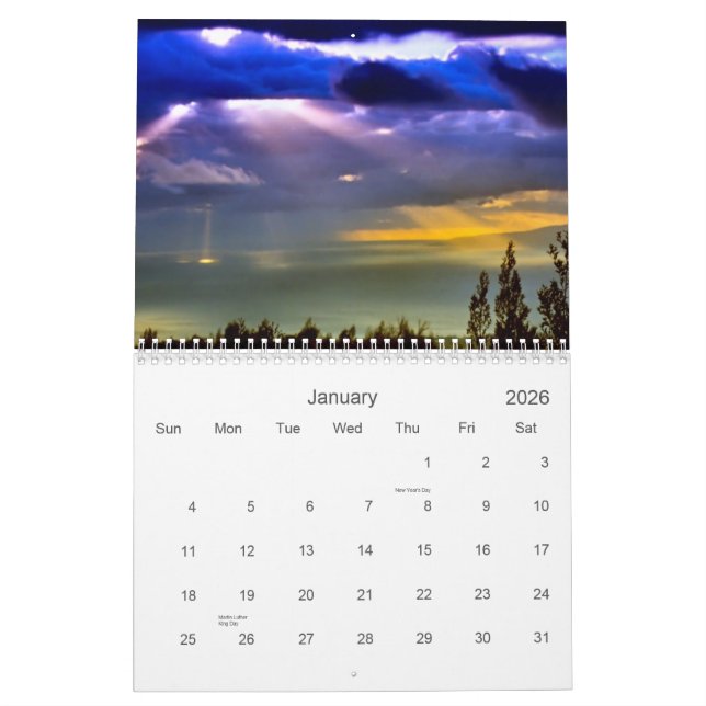 Årlig Maui Hawaii väggkalender Kalender (Jan 2026)
