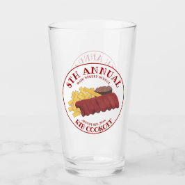 Årlig Rib Cookoff BBQ Spare Ribs Barbecue Tävling Glaskopp