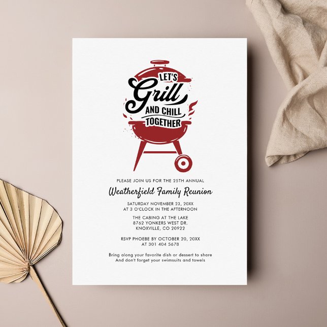 Årlig sommarfest för släktträff BBQ Inbjudningar (Skapare uppladdad)
