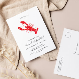 Årlig sommarhavs-blodsfamilj Party Inbjudan Vykort