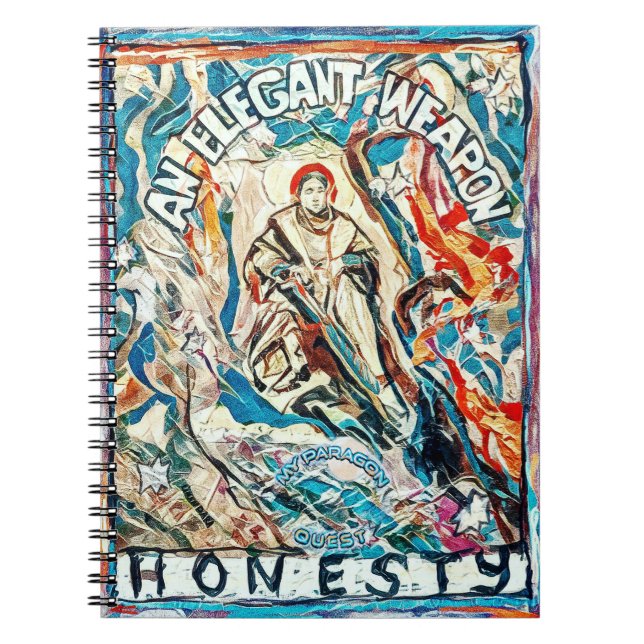 Ärlighet, ett elegant vapen för civiliserade tider anteckningsbok (Framsidan)