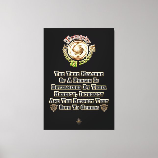 Ärlighetsintegritet Respect MXT Canvastryck (Framsida)