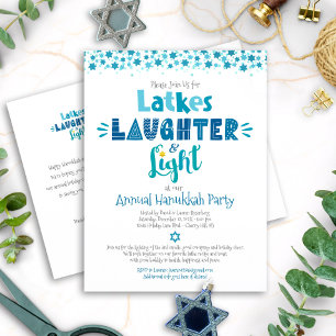 Årligt Hanukkah Party Roligt Latkes Laughlight Inbjudan Vykort