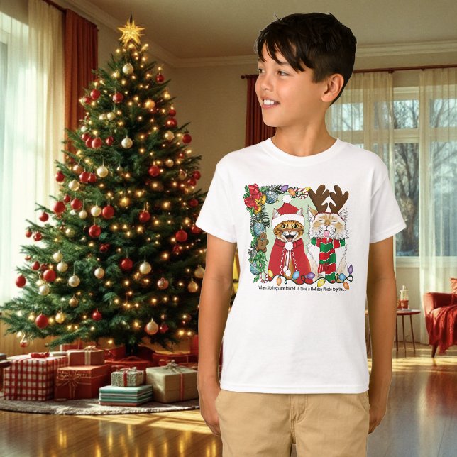 Årligt julfoto för katt t shirt (Skapare uppladdad)