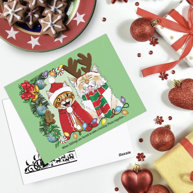 Årligt julfoto för katt vykort (Skapare uppladdad)