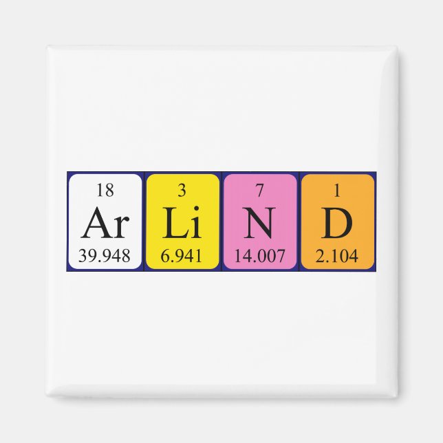 Arlind Periodisk bord namn magnet (Framsidan)