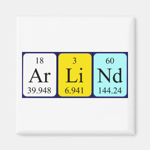 Arlind Periodisk bord namn magnet