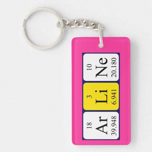 Arline Periodisk nyckelring bord namn (Framsidan)