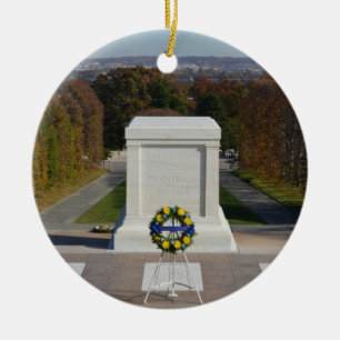 Arlington grav av den okända soldaten, gula Wrea Julgransprydnad Keramik