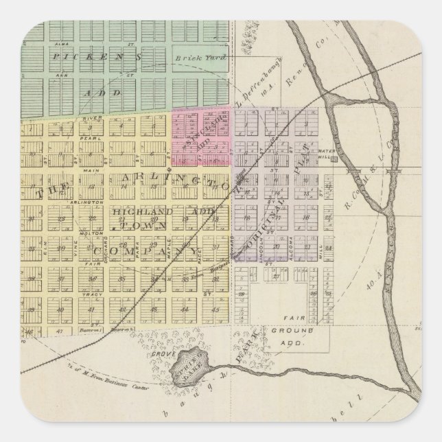 Arlington, Kansas Fyrkantigt Klistermärke (Framsida)